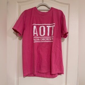 Alpha Omicron Pi pink T shirt​​​​​​​